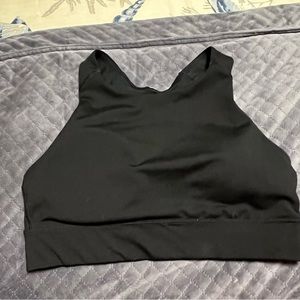 Black racer back padded sports bra